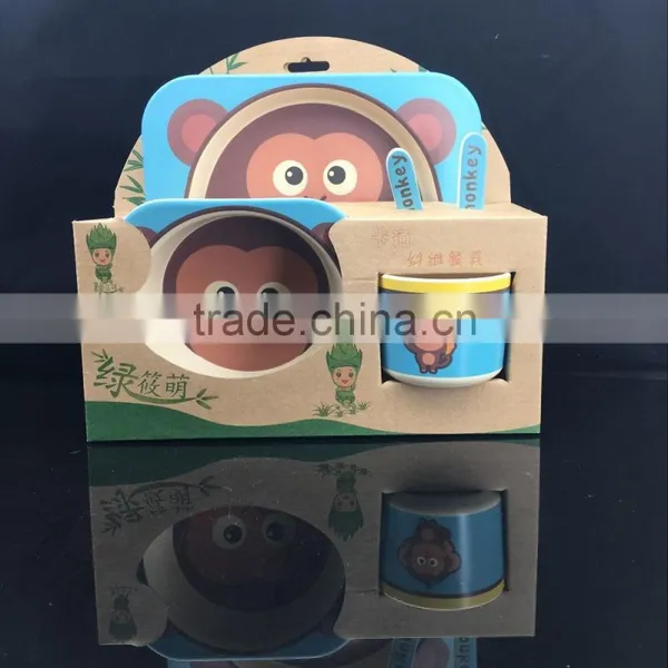 Popular Biodegradable Bamboo Fibre Kids' Dinner Set photo-2