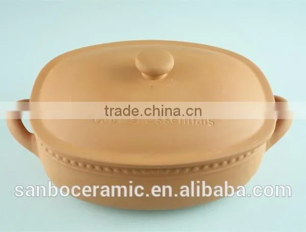 Ceramic Rectangular Terracotta Clay Pots Turren With Lid, Soup Pot Serv Dish 5.5 L Capacity photo-2