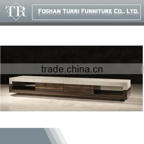 Contemporary Furniture TV Stand Wooden and Travertine TV Stand photo-2