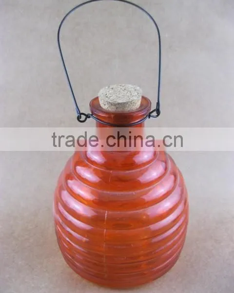 3 Sizes Colored Glass Wasp Trap Hanging Glass Bee Catcher, Glass Pest Catcher photo-3