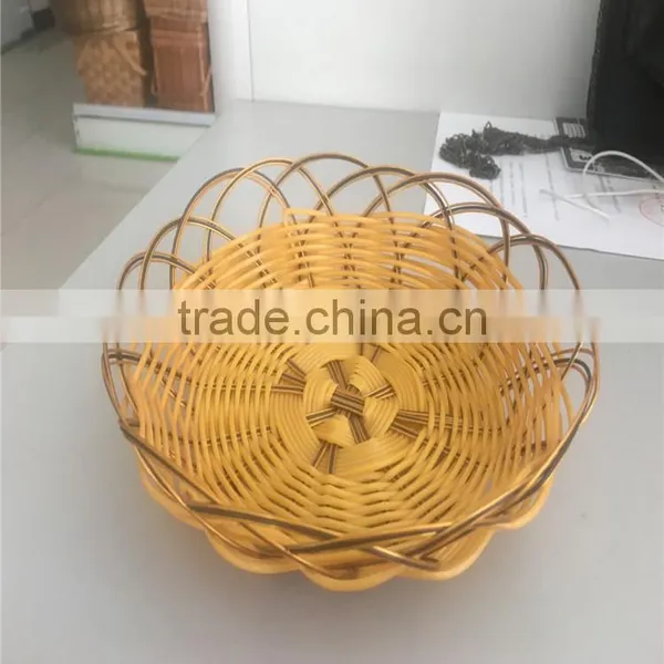 Wholesale Handmade Cheap Weaving Round Plastic Serving Tray photo-3