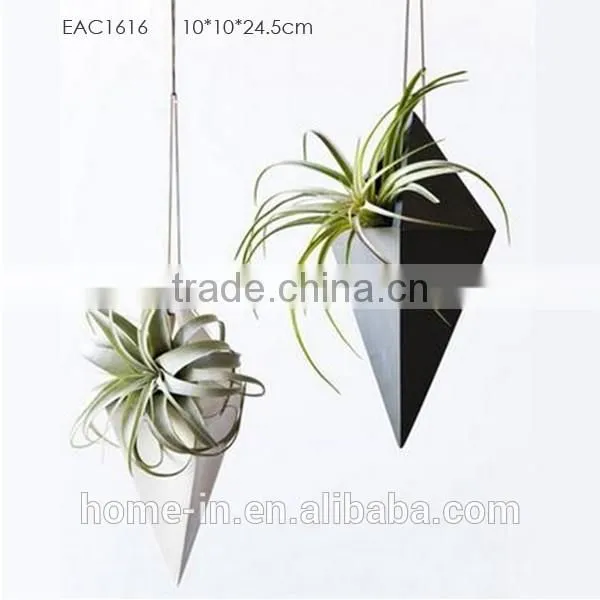 Home Decorative Custom Hanging Concrete Plant Pot Cement Flower Pot photo-2