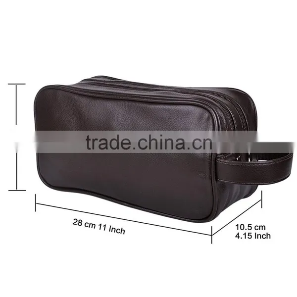 Dopp Kit Toiletry Bag Portable Travel Organizer With Three-layered Storage Sections Handle Strap photo-4