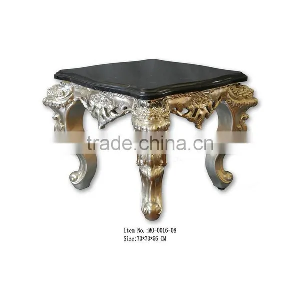 French Style Antique Small Side Table With Marble Top photo-2