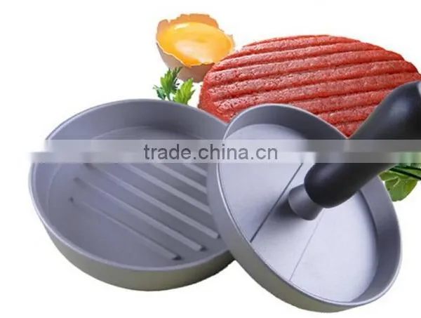 1 Section Cast Aluminum TPR Handle Mini Hamburger Patty Maker photo-2
