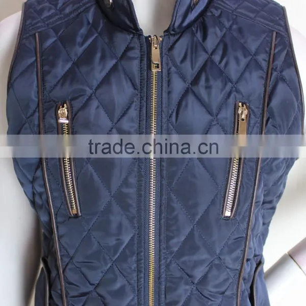 Woman Formal Sleeveless Jacket , Winter Padding Woman Vest For Sale photo-3