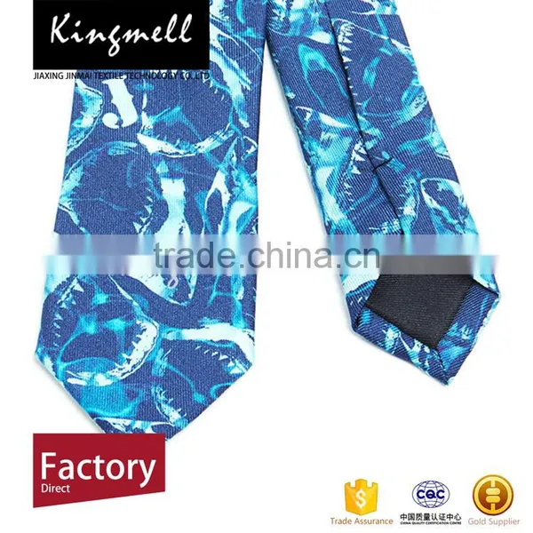 Custom Characteristic Sharks Digital Printed Silk Men's Ties photo-2