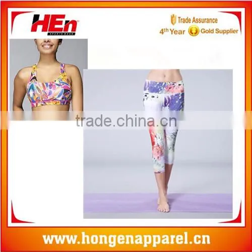 HongEn Apparel Custom Desgin Yoga Pants Sport Bar Yoga Sets With High Quality