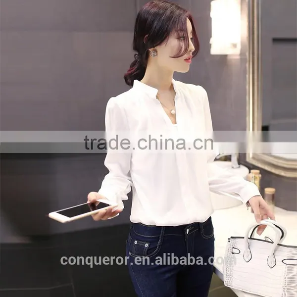 Made to Measure Snow White Cotton Loose Shirt for Elegant Lady photo-2
