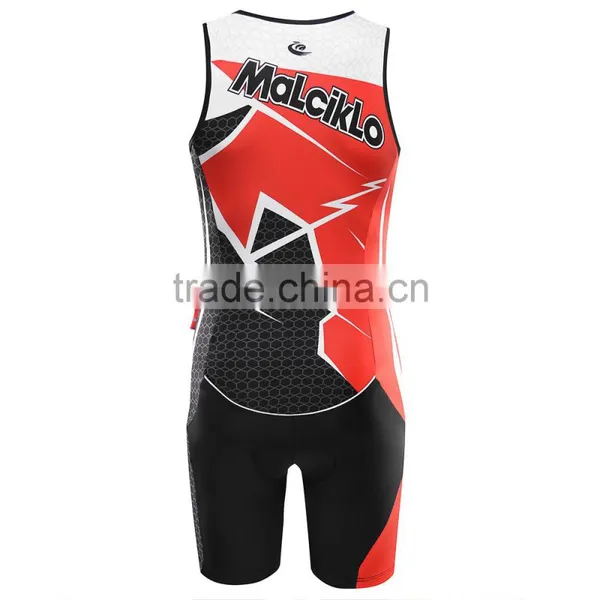 New Style Custom Cycling Swim Bike Clothing One Piece Triathlon Suit Sleeveless photo-2