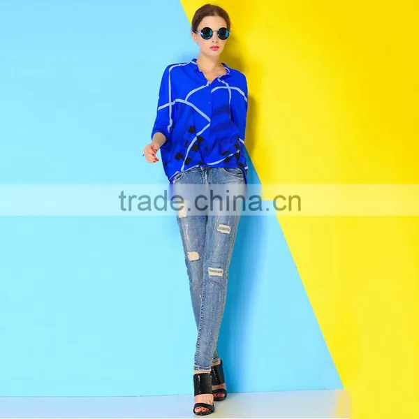 HOYUGO 2015 Two Color Fancy Fashion Top Women Frock Top photo-3