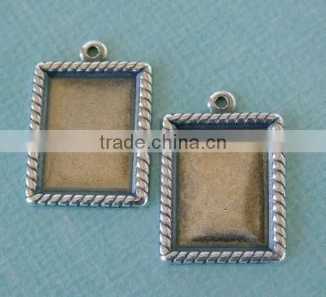 21x12mm Metal Bezel Connector Charms Diy Small Metal Bezel Charms for Jewelry Accessories photo-2