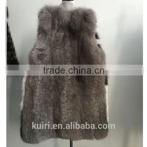2016 New Design Woman Woolen Fox Fur Vest With Woolen Fur Overcoat photo-6