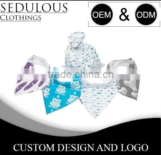 100% Organic Cotton Custom Printed Baby Bandana Triangle Bibs photo-2