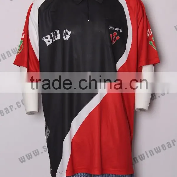New Customized 100% Polyester Dart Cloth Fashion Shirts for Mens / Sublimation Darts Jersey photo-3