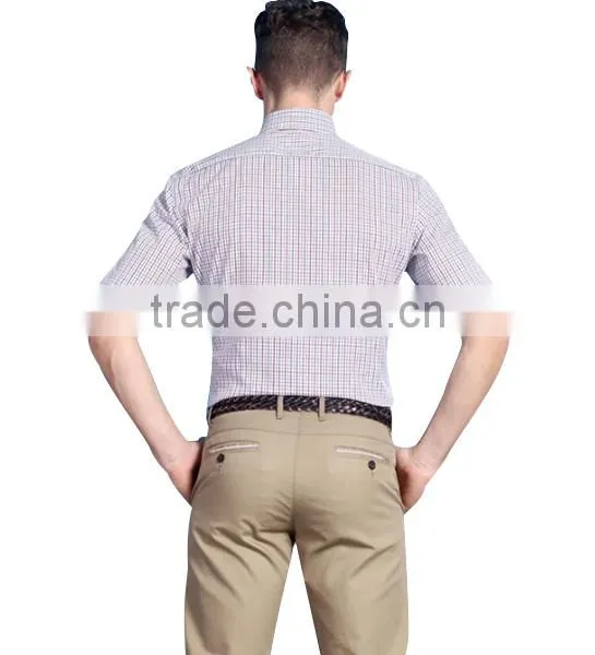 Stylish Men T-shirts Cheap Fancy Plaid Fabric t- Shirt for Men photo-2