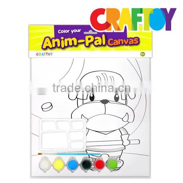 OEM Teaching Material Color Your Animal Pal Canvas Board Bulldog photo-3