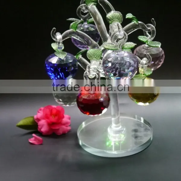 High Quality Faceted Crystal Apple Tree With Wedding Decration Gift photo-3