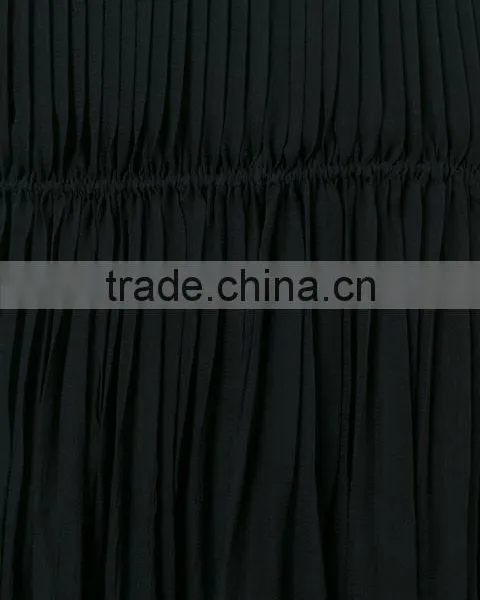 Custom Women 100% Silk Black Pleated Skirts,Fashion Summer Clothes Silk Pleated Skirts For Women photo-6