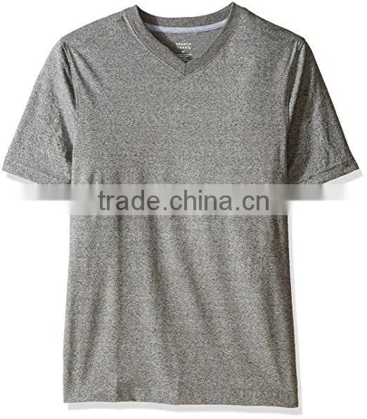 Men's v Neck Stand up Collar Red T-shirt photo-4