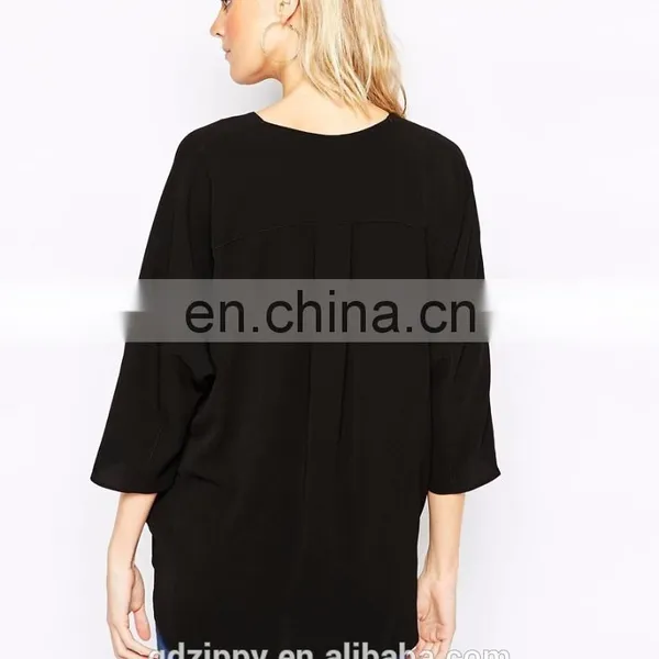 Wrap Front Woven Top Wholesale Blank Maternity T Shirts photo-3