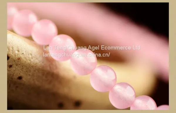 Pink Crystal Bracelet Hand Ring on Women's Sweet, Simple and Delicate Fine Powder of Chalcedony Bracelet photo-3