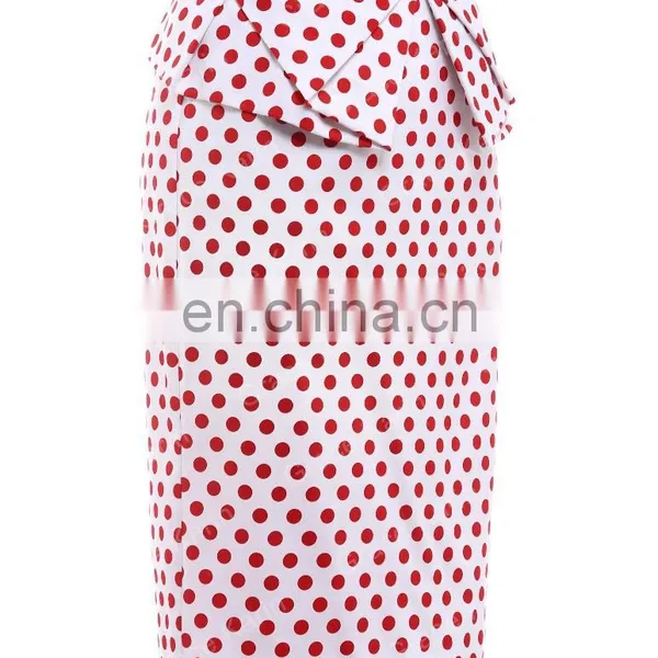 Grace Karin Occident Women's Vintage Retro Cotton Polka Dots Hips-Wrapped Skirt CL008928-1 photo-3
