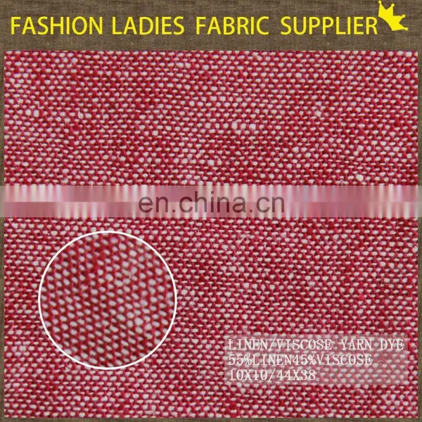 Woven Linen 55linen/45viscose Linen Yarn Dyed Linen Fabric