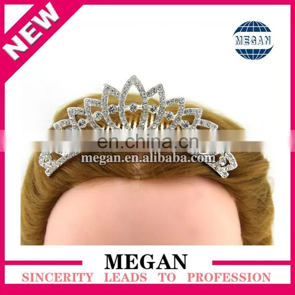 China Factory Price Children and Adult Rhinestone Tiara Comb Hair Crown photo-3