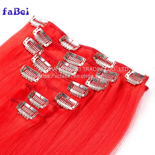Hot Selling Direct Factory Wholesale 120G 140G 160G 180G Customized Double Drawn Thick Ends Remy Clip In Hair Extension