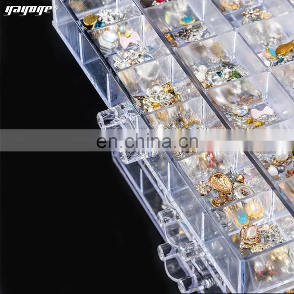 Nail Art Tools Container Decoration Storage Box120Cells Nail Art Glitter Rhinestone Decorations Store Empty Storage Case Nail photo-5
