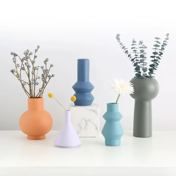Ins Style Blue Ceramic Vase Christmas Table Setting Dining Room Decor photo-3
