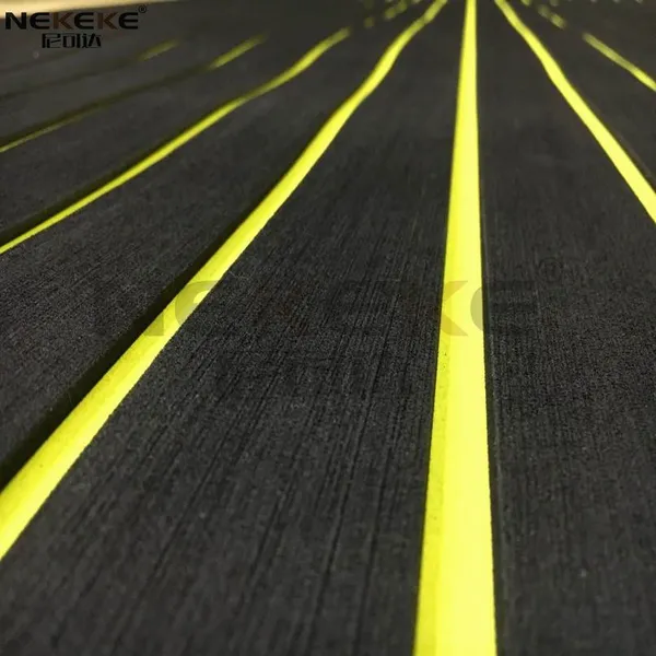 NEKEKE Black + Yellow Stripe EVA Foam Sheet Deck Pad Cheap Outdoor Decking photo-3