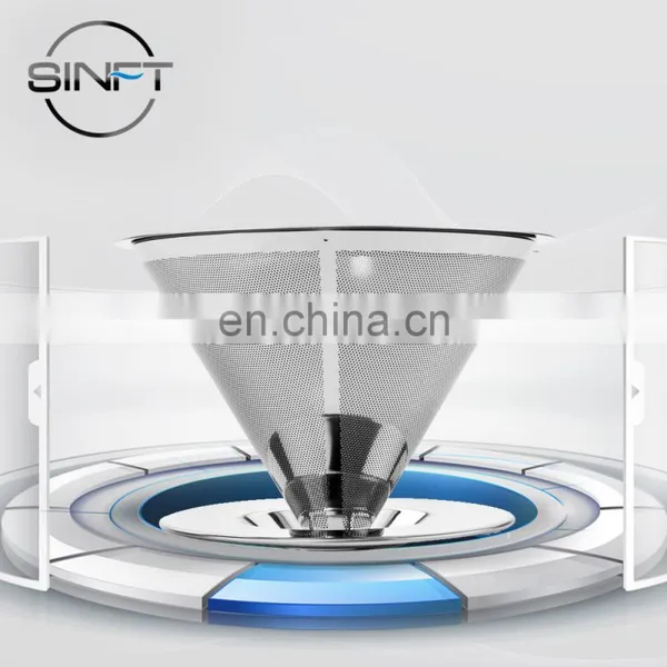 Coffee Filter Dripper Stainless Steel Reusable Cone Filter For Chemex
