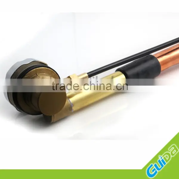 Ningbo Guida Brass Bathtub Waste Drain Shower Faucet Accessories With Push Button /copper Color Pipe photo-6