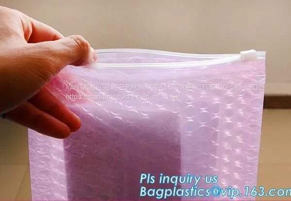 Slider Padded Grip Seal Black Matt Bags, Air Bubble Bag With Slider Zipper, Anti Static Slider Seal, Metallic Glossy Bag photo-5