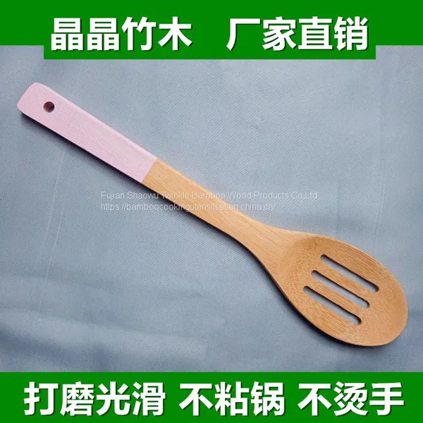 Bamboo Cooking Utensil With Colourful Handle /bamboo Utensil Set Original China Manufacturer photo-2