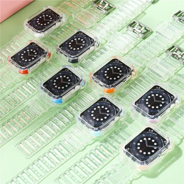 TPU Clear Bands For Apple Watch Series 6/5/4/3/2/1 Bracelet Strap Smart Watch Wristbands 38/40/42/44mm Watches Sports Band photo-4