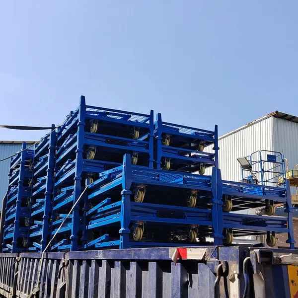 Galvanized Steel Foldable Wire Mesh Cage Trolley for Warehouse Logistics photo-4