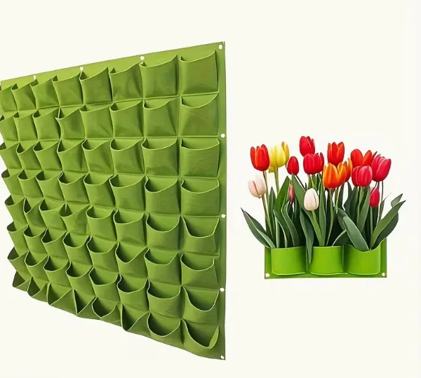Eco-friendly Felt Multi-pocket Vertical Hanging Garden Planter Breathable Wall Mounted Grow Bags for Vegetables photo-2