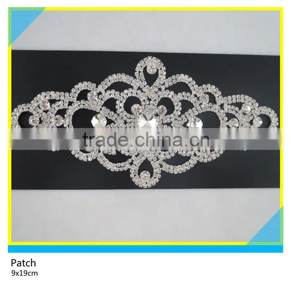 Rhinestone Cup Chain Jewelry Applique Sew on Glass Stone Chain Trimming Patch 6x21.5cm photo-2
