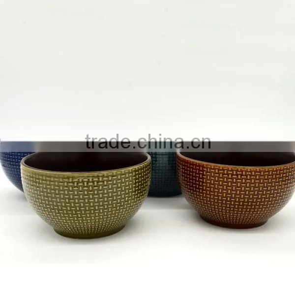 Ceramic Slanted Bowl With Sweater Weaving Manufacturer photo-3