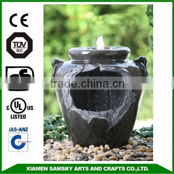 Drawing Crock Water Fountain With LED for Home Decoration
