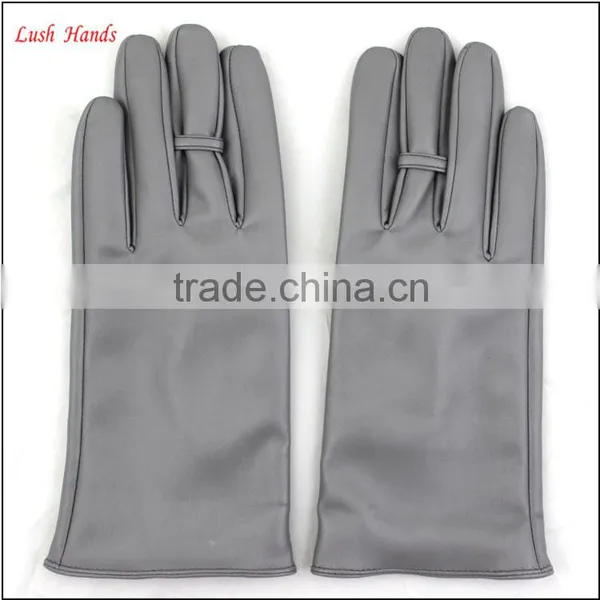 2016 Ladies Spring Fashion Grey All Kinds of Leather Hand Gloves With Ring