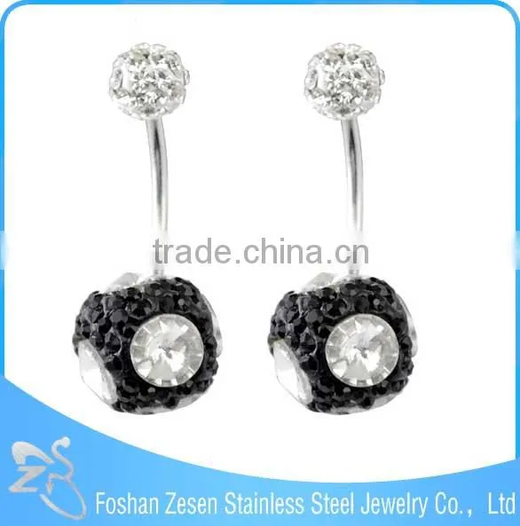BR01746 Body Piercing Sapphire Crystal Heart Shaped 16 Gauge Navel Rings photo-5