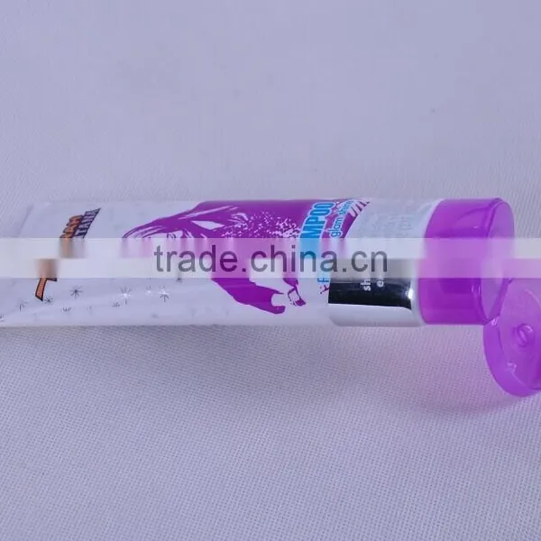 Luxurious PE Cosmetic Plastic Tube Tubes , Oval Shape With Flip Top Cap for Shampoo photo-2