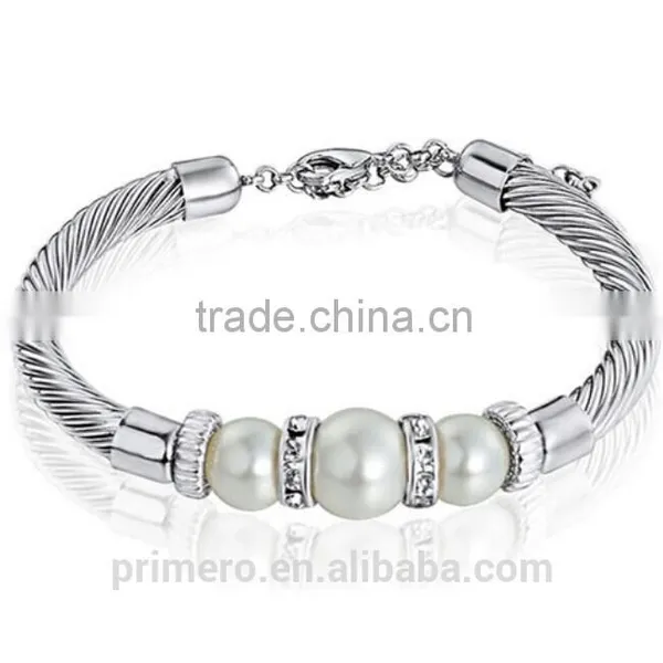 New Women Jewelry 316L Stainless Stee Bracelet Steel Wire And Cable Flex Bangles photo-4
