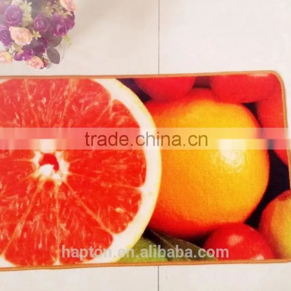 50*80cm Loop Pile Printing Carpet With Anti-slip Backing Latex/tpr Fluit Design Nylon Printing Mat