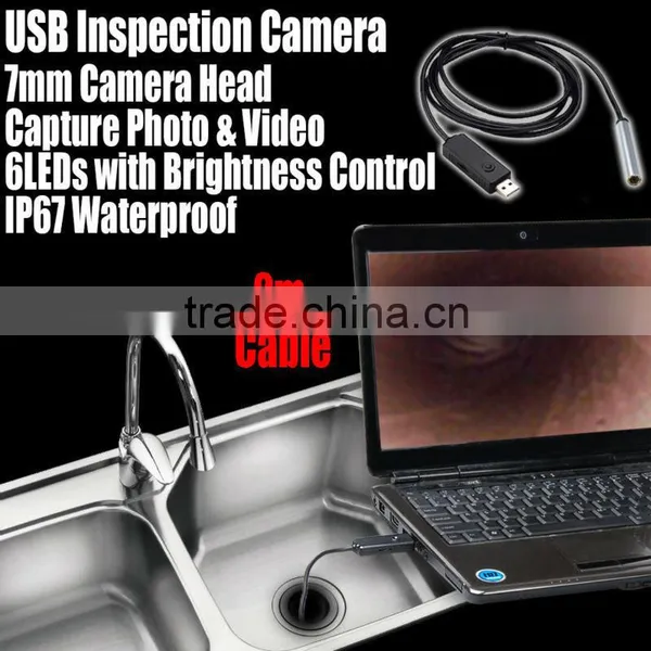 Scope 2m Cable 6LED 7mm Cable Mini USB Endoscope Inspection Camera Waterproof Borescope photo-2