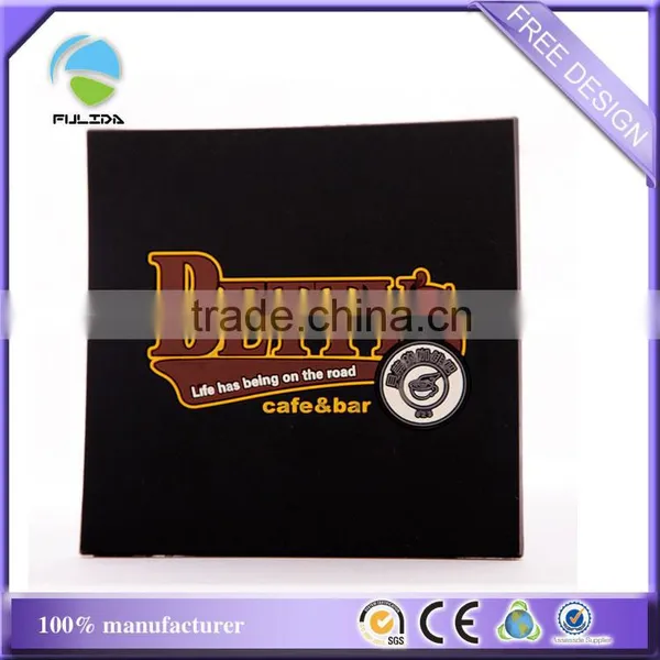 Buy Soft PVC Hot Embossed Square Pink One Color Cup Mat Coaster photo-5
